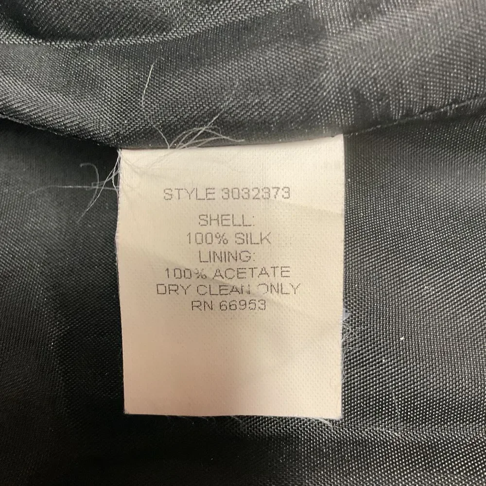 David Warren New York Black Floral Sleeveless Sheath Dress Size 8 100% Silk - Picture 11 of 11